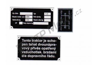 Z25STITKY: Plate set AL Z-25