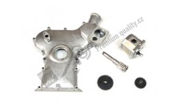 Front cover with flange for power steering pump AGS